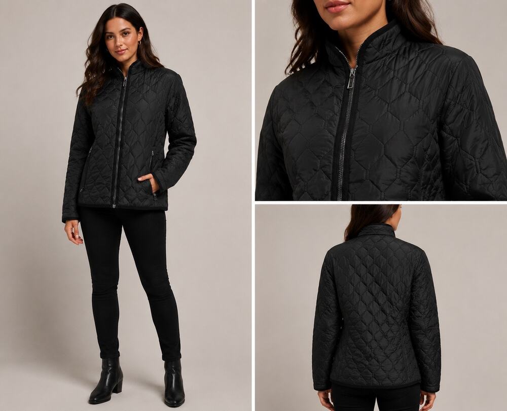 Burton Women's Quilted Jacket Small Black Full Zip Lightweight Puffer Coat